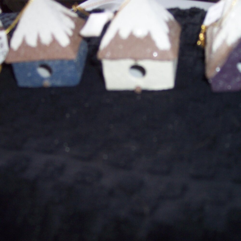 Paper Mache Glittered Houses